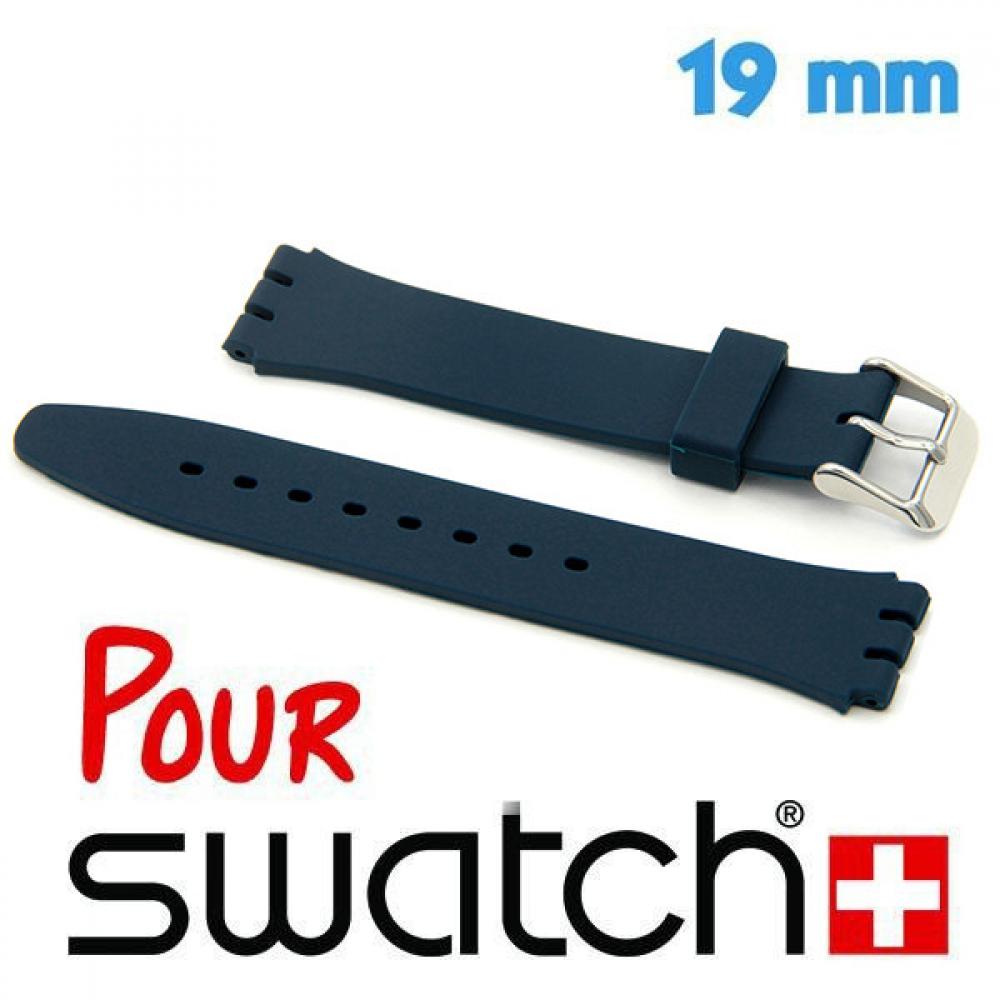BRACELET MONTRE PVC pour swatch 18/19mm Bleu *REF/ZD26 